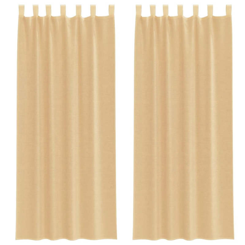 vidaXL Voile aizkari ar cilpām 2 gab Smiltis 140x260 cm