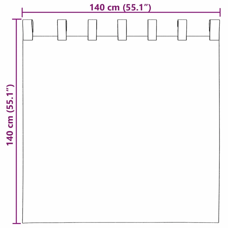 vidaXL Voile aizkari ar cilpām 2 gab Terakota 140x140 cm