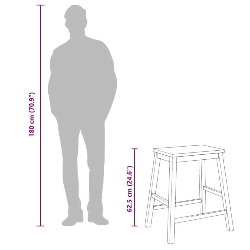 vidaXL Bāra krēsli 2 gab. Balta masīvkoka gumija