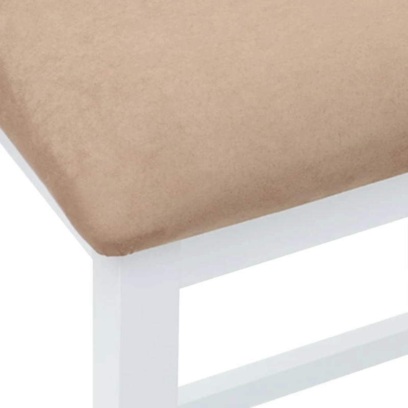 vidaXL Bāra krēsli ar spilveniem 2 gab. Balta masīvkoka gumija