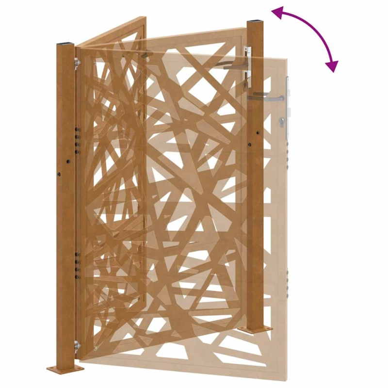 vidaXL dārza vārti, 100x125 cm, laikapstākļiem izturīgs tērauds, ar gaismas dizainu
