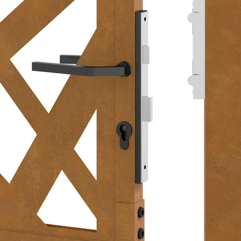 vidaXL dārza vārti, 100x150 cm, laikapstākļiem izturīgs tērauds, ar gaismas dizainu