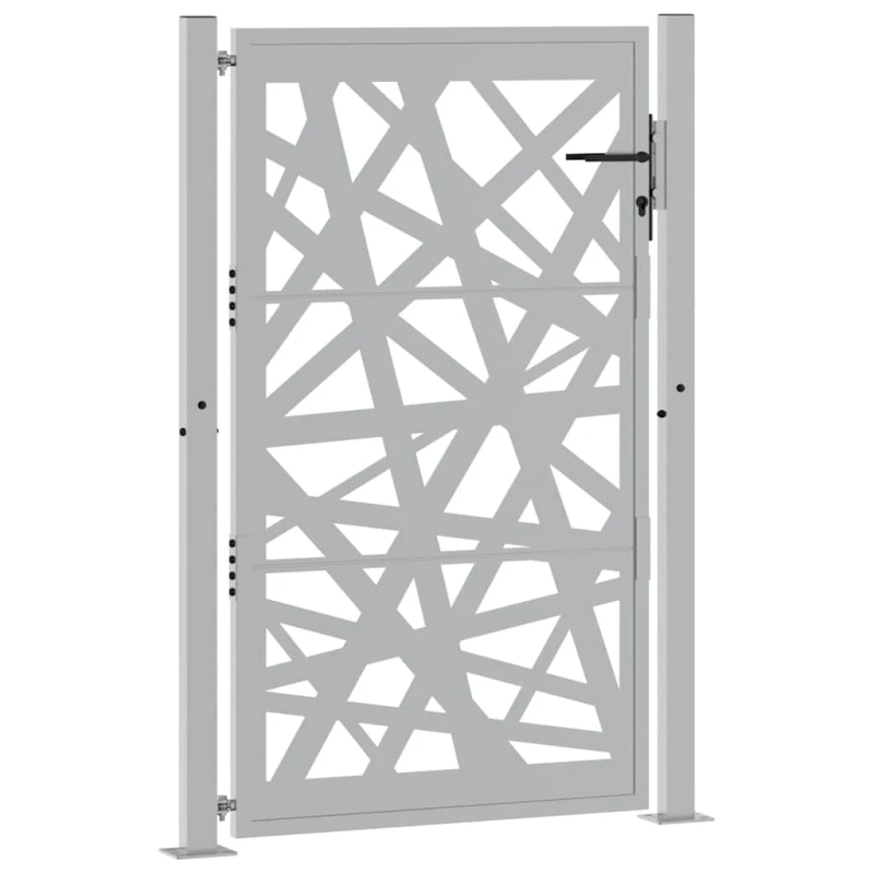 vidaXL dārza vārti, 100x150 cm, laikapstākļiem izturīgs tērauds, ar gaismas dizainu