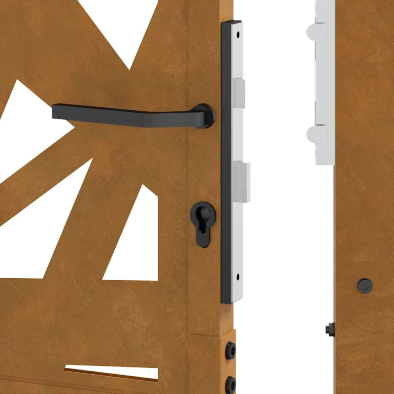 vidaXL dārza vārti, 100x175 cm, laikapstākļiem izturīgs tērauds, ar gaismas dizainu