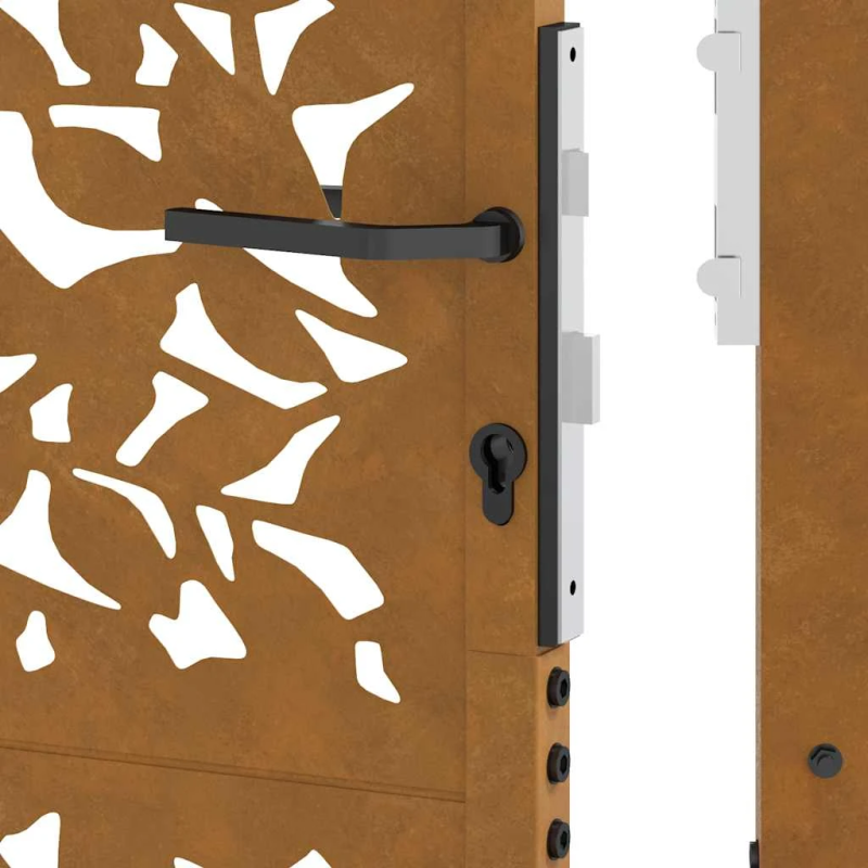 vidaXL dārza vārti, 100x125 cm, laikapstākļiem izturīgs tērauds, lapu dizains