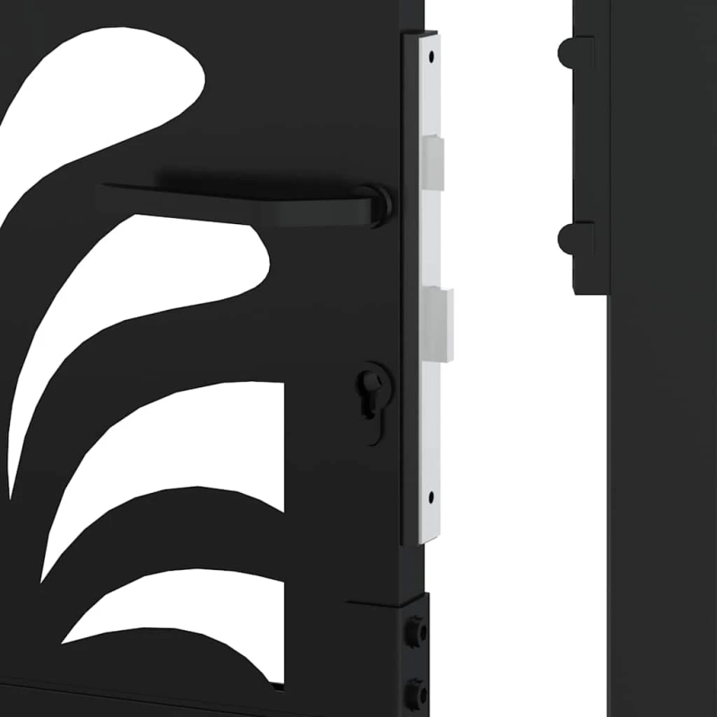 vidaXL dārza vārti, melni, 100x150 cm, tērauds, viļņu dizains