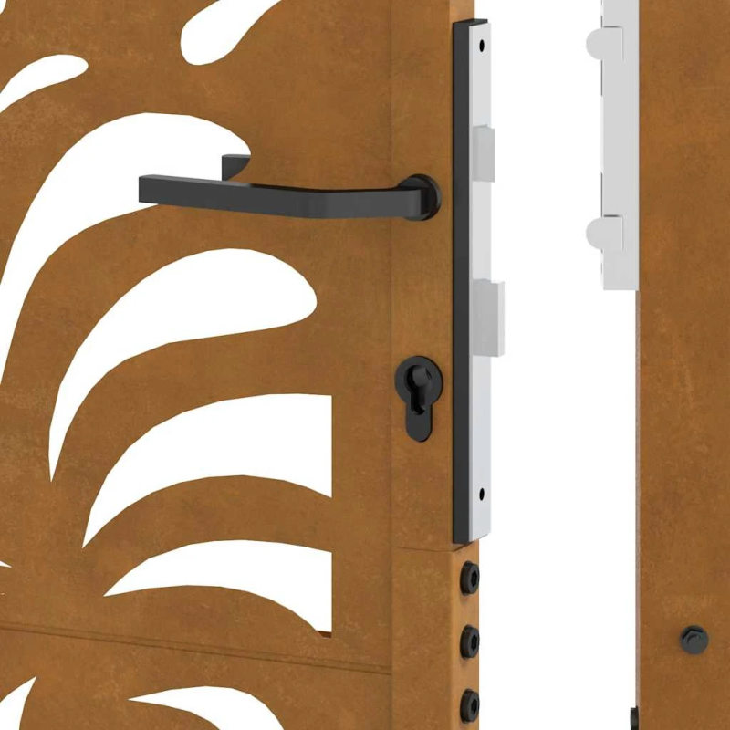 vidaXL dārza vārti, 100x125 cm, atmosfēras izturīgs tērauds, viļņveida dizains