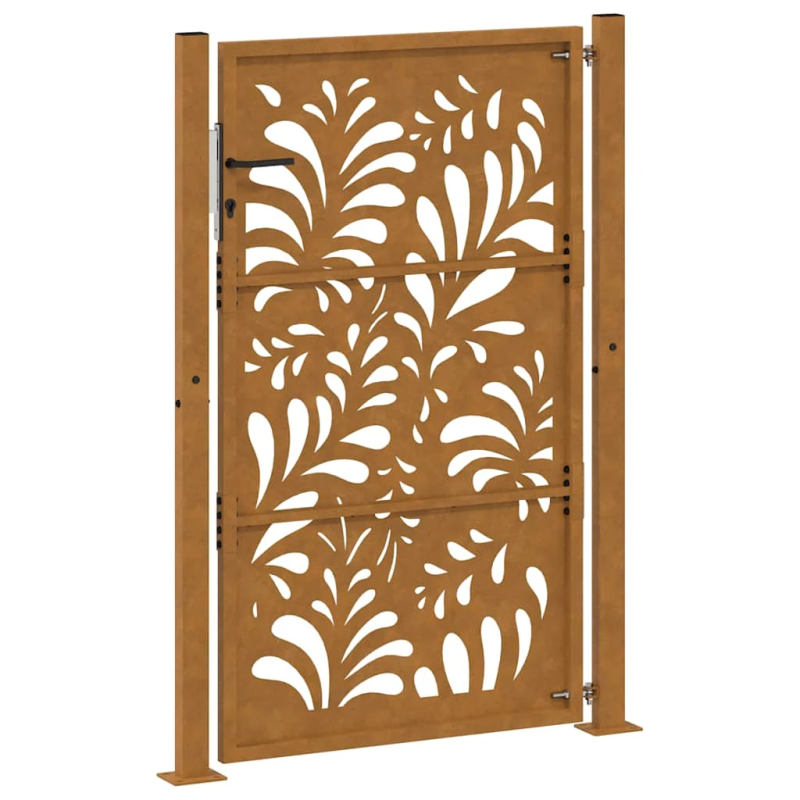 vidaXL dārza vārti, 100x150 cm, atmosfēras izturīgs tērauds, viļņveida dizains