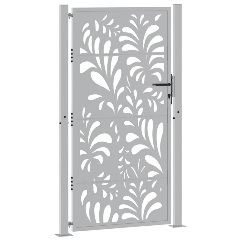 vidaXL dārza vārti, 100x175 cm, atmosfēras izturīgs tērauds, viļņveida dizains