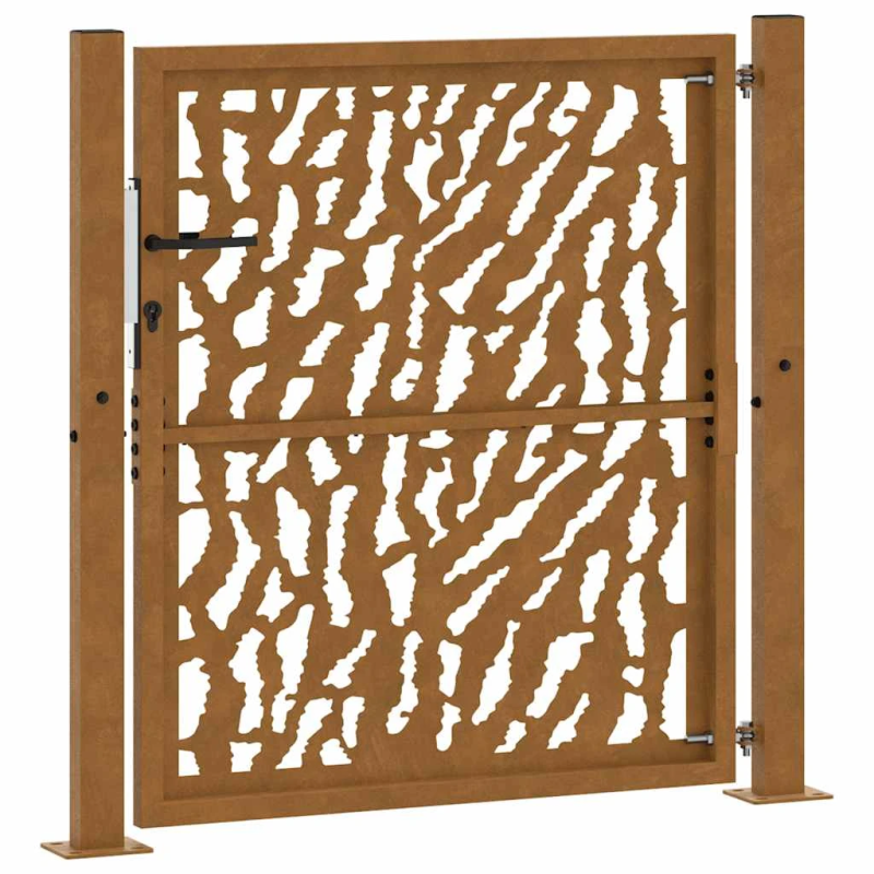 vidaXL dārza vārti, 100x100 cm, laikapstākļiem izturīgs tērauds, vadlīniju dizains