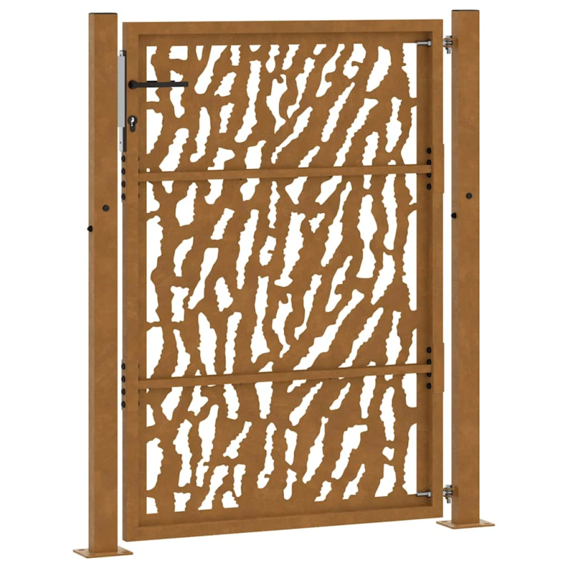 vidaXL dārza vārti, 100x125 cm, laikapstākļiem izturīgs tērauds, vadlīniju dizains