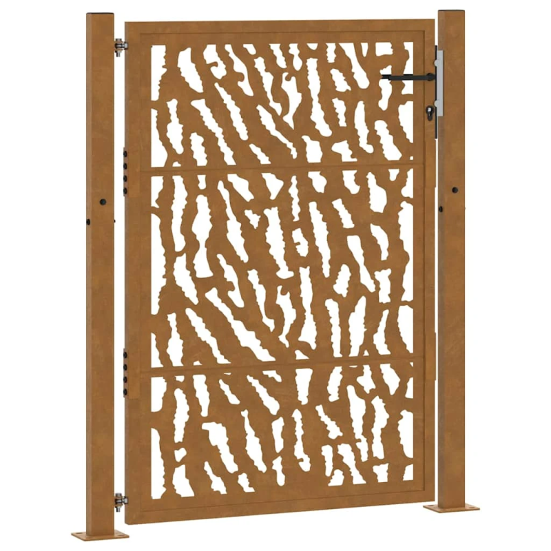 vidaXL dārza vārti, 100x125 cm, laikapstākļiem izturīgs tērauds, vadlīniju dizains