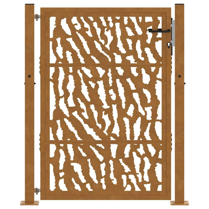 vidaXL dārza vārti, 100x125 cm, laikapstākļiem izturīgs tērauds, vadlīniju dizains