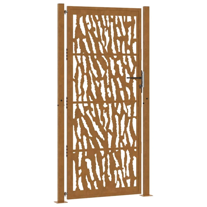 vidaXL dārza vārti, 100x200 cm, atmosfēras izturīgs tērauds, vadlīniju dizains