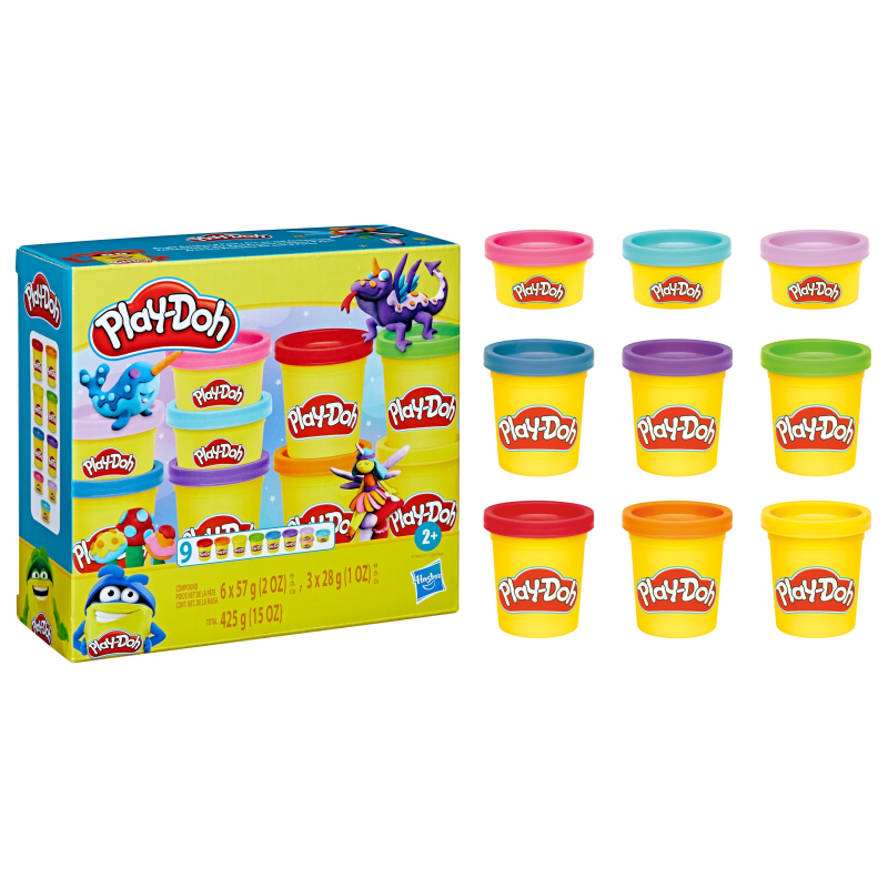 PLAY-DOH Krāsainais plastilīns, 9 gab.