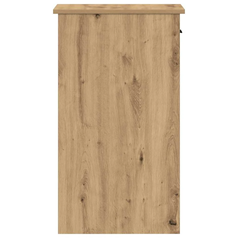 vidaXL Datora torņa statīvs ar atvilktni, koka krāsa, 35x45x77 cm