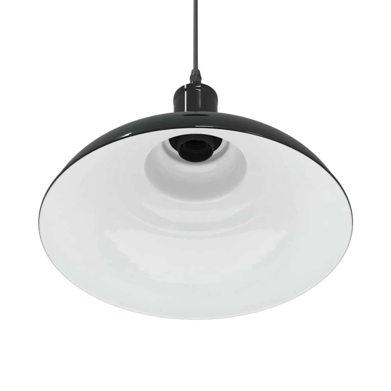 vidaXL piekaramā lampa, regulējams augstums E27 spīdums melns DIA 31 cm