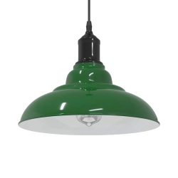 vidaXL piekaramā lampa Regulējams augstums E27 Gloss Green DIA 31 cm