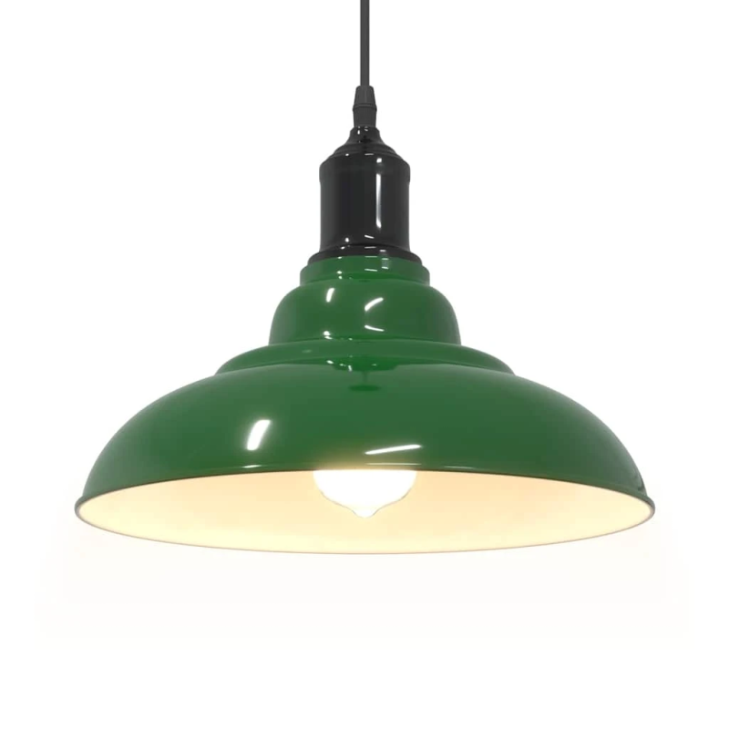 vidaXL piekaramā lampa Regulējams augstums E27 Gloss Green DIA 31 cm