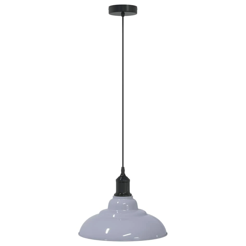 vidaXL piekaramā lampa, regulējams augstums E27 spīdīgs pelēks DIA 31 cm