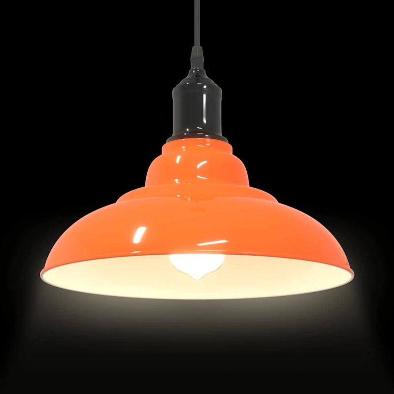 vidaXL piekaramā lampa Regulējams augstums E27 Gloss Orange DIA 31 cm