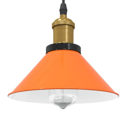 vidaXL piekaramā lampa, regulējams augstums E27 spīdums oranžs DIA 22 cm
