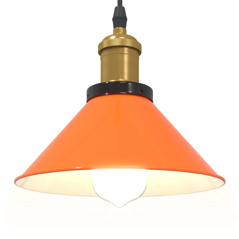 vidaXL piekaramā lampa, regulējams augstums E27 spīdums oranžs DIA 22 cm