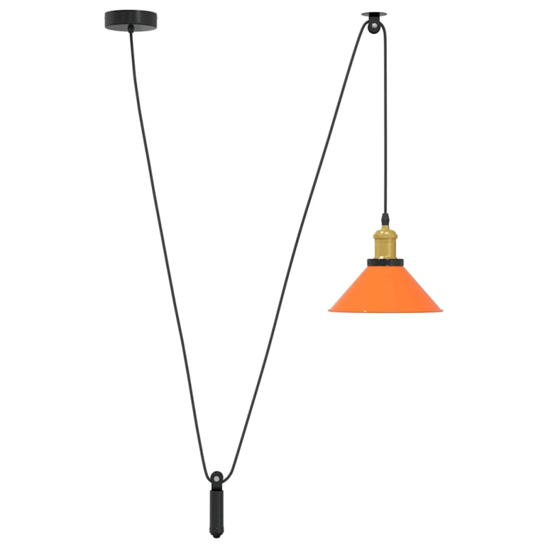 vidaXL piekaramā lampa, regulējams augstums E27 spīdums oranžs DIA 22 cm