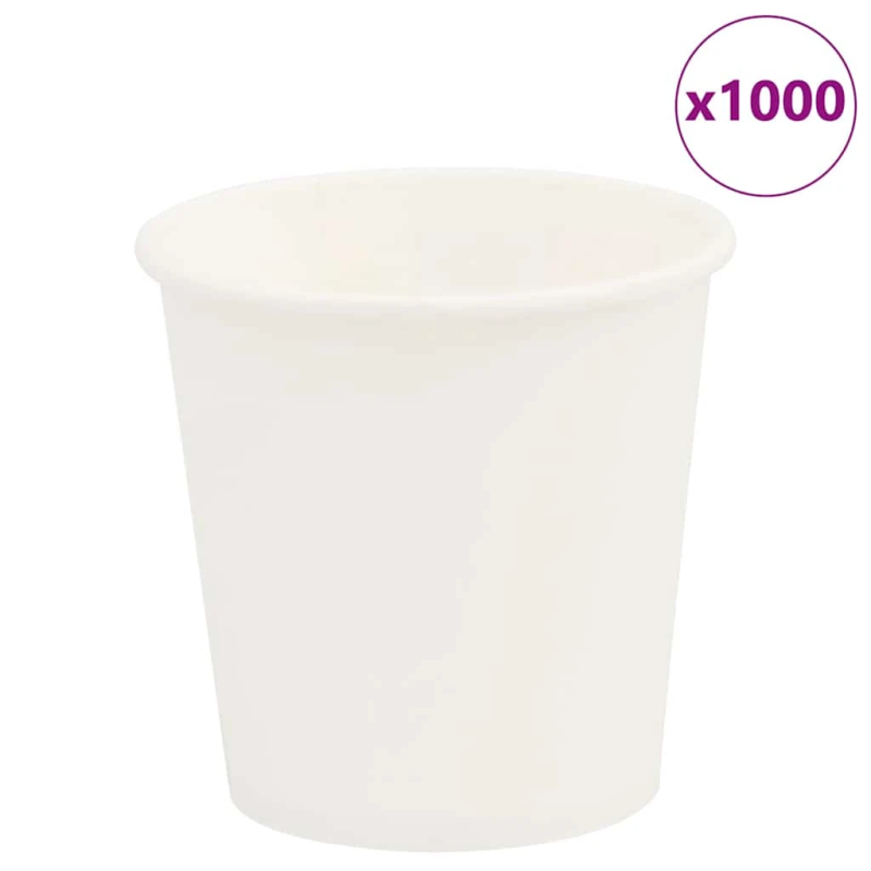 vidaXL papīra kafijas krūzes 1000 gab. 4 unces 100 ml Baltas