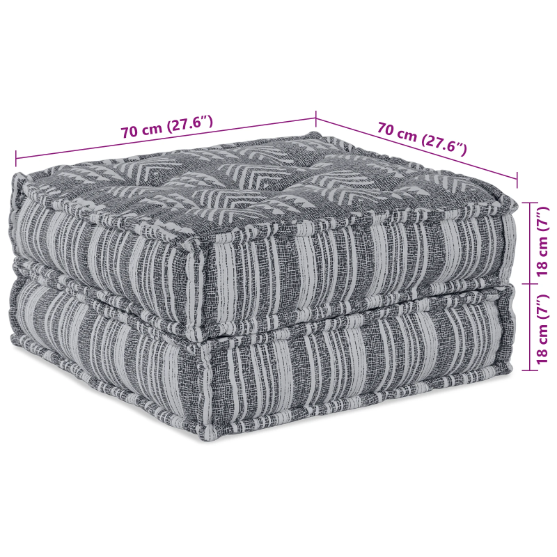 vidaXL Modulārais dīvāns Pelēka druka 70 x 70 x 36 cm audums