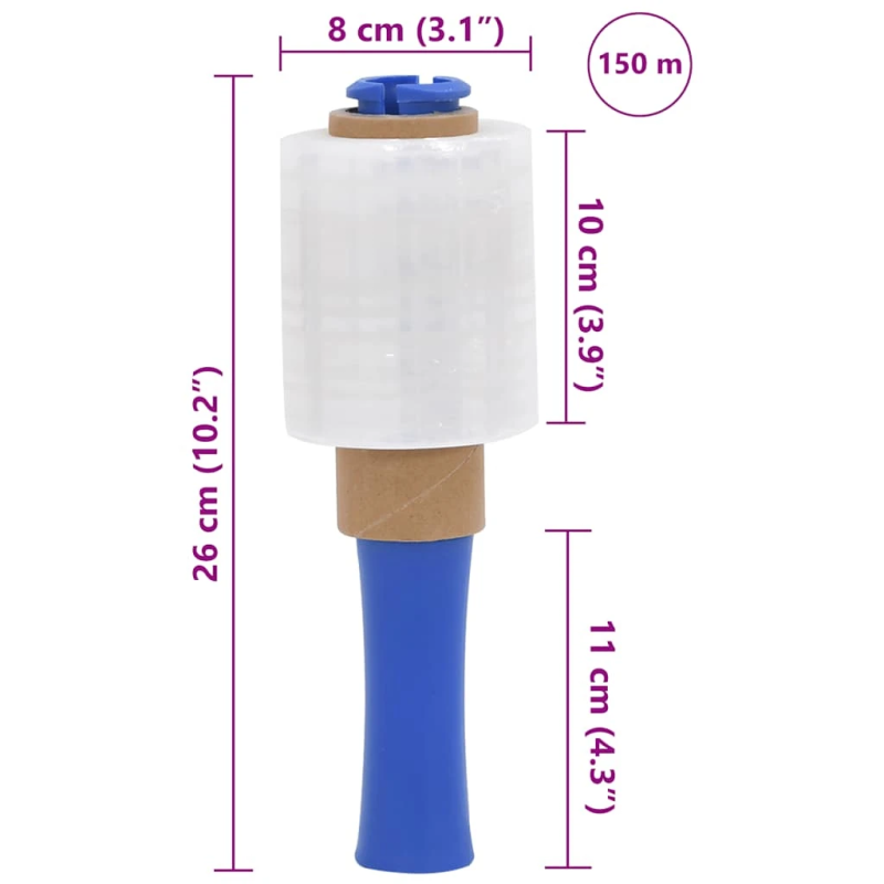 vidaXL Stretch Films 50 gab. Caurspīdīgas 23 µm 10 cm x 150 m