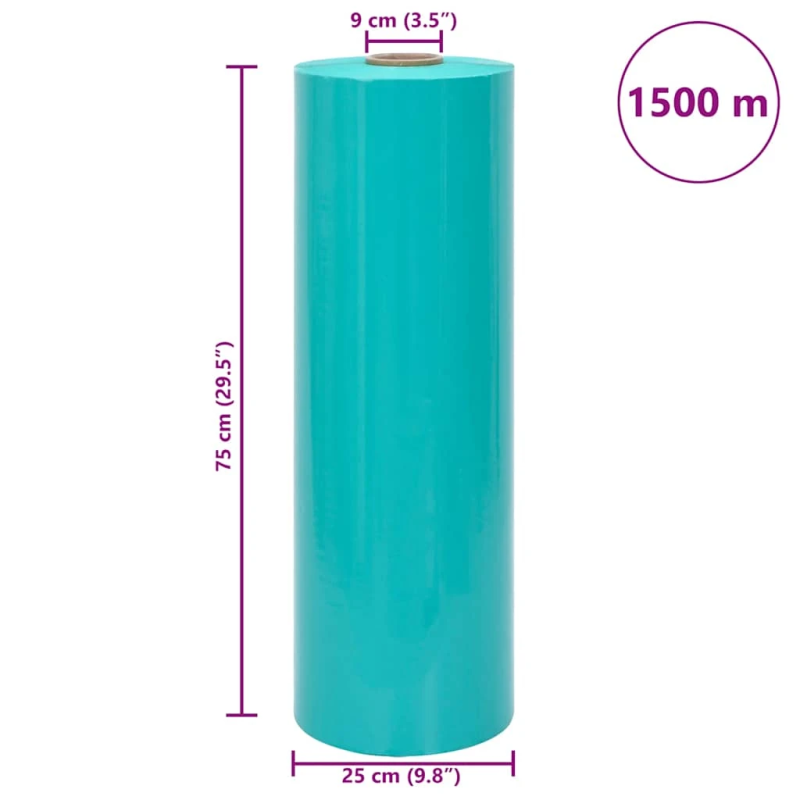 vidaXL lauksaimniecības elastīga plēve zaļa 25 µm 75 cm x 1500 m
