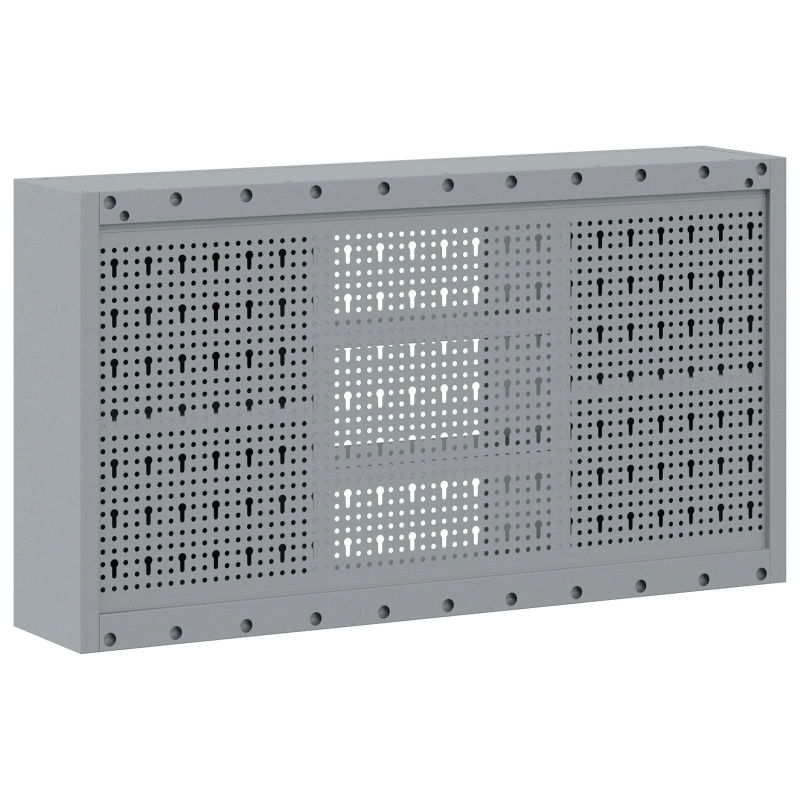 vidaXL Rīku skapis ar plauktu Melns un pelēks 50 x 20 x 55 cm