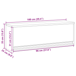 vidaXL Rīku skapis ar uzglabāšanu Melns un pelēks 100 x 25 x 35 cm
