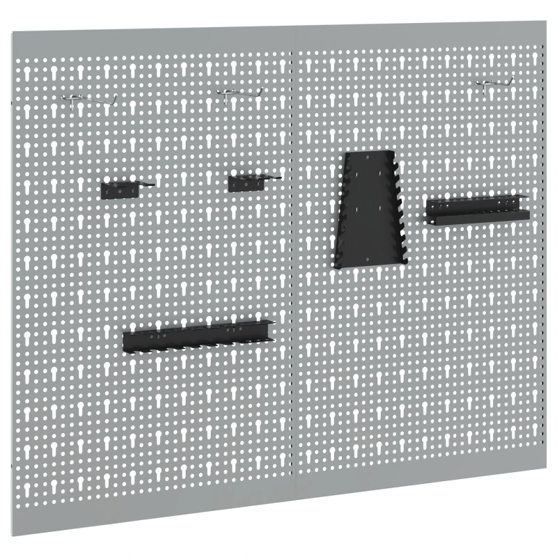 vidaXL Rīku sienas panelis 2 pcs Pelēka 100 x 1 x 80 cm