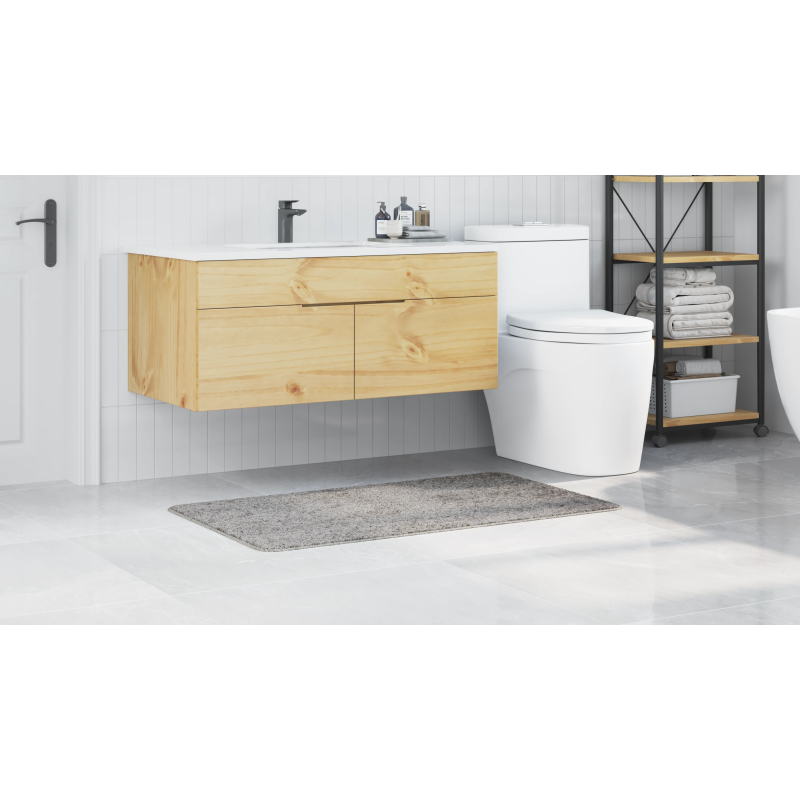 vidaXL Pret-slīdošs vannas paklājs Pelēka 70 x 120 cm PP