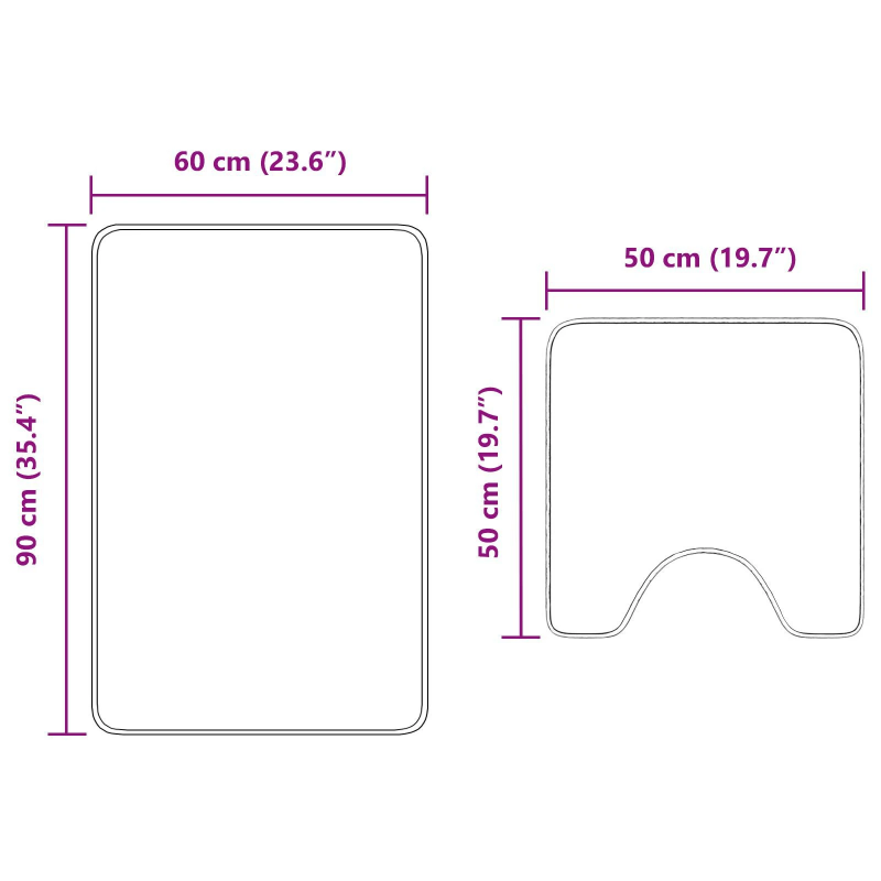 vidaXL Antislip vannas paklāju komplekts 2 pcs Krēmkrāsa PP