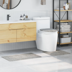 vidaXL Antislip vannas paklāju komplekts 3 pcs Pelēka PP