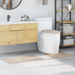 vidaXL Antislip vannas paklāju komplekts 3 pcs Krēmkrāsa PP