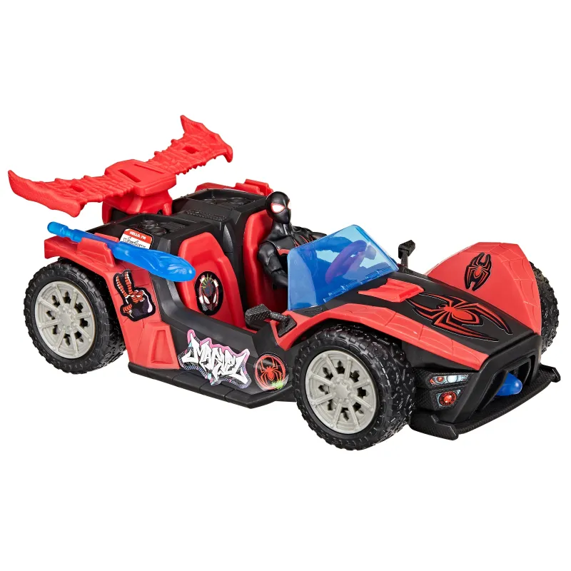 SPIDER-MAN Rotaļu komplekts auto un Miles Morales, 10 cm