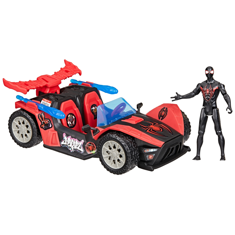 SPIDER-MAN Rotaļu komplekts auto un Miles Morales, 10 cm