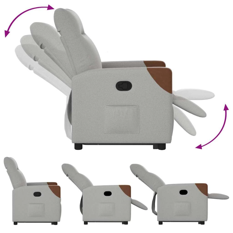 vidaXL Atpūtas krēsls stāvus krēsls mākoņa pelēks audums