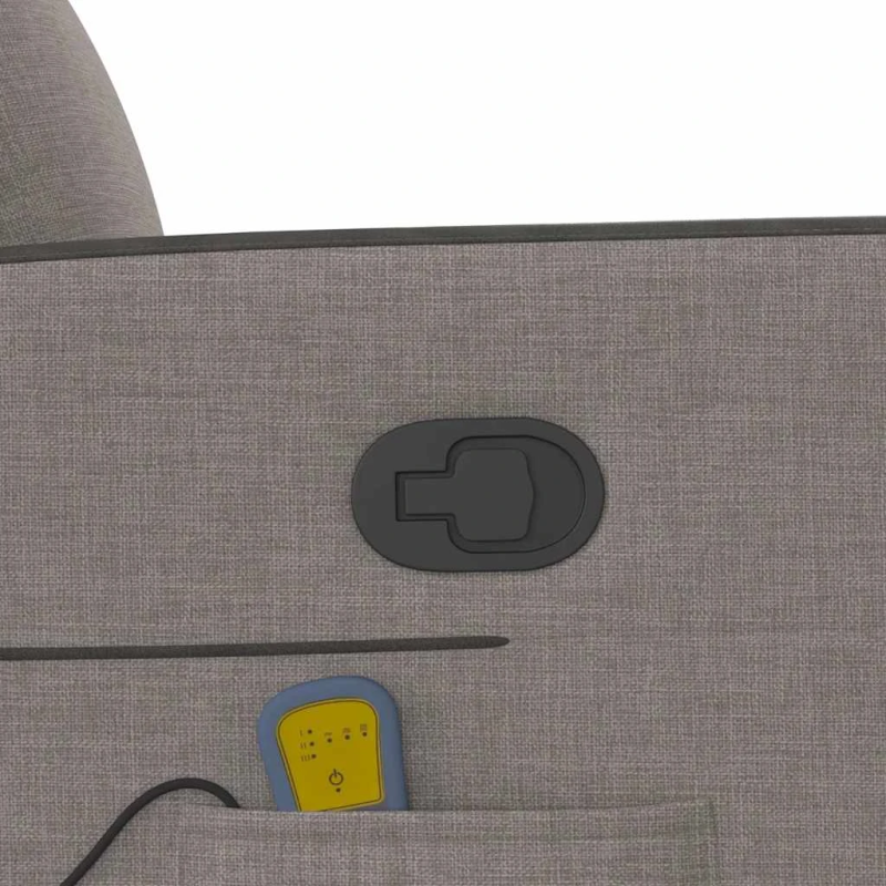 vidaXL masāžas krēsls, paceļams, pelēkbrūns audums