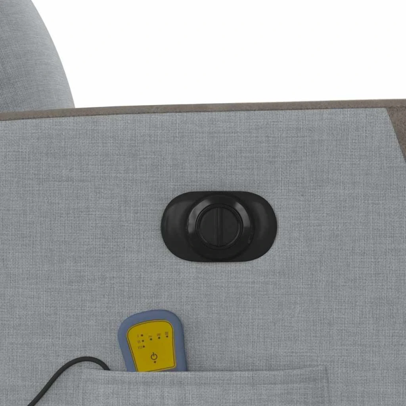 vidaXL elektrisks masāžas krēsls, atgāžams, gaiši pelēks audums