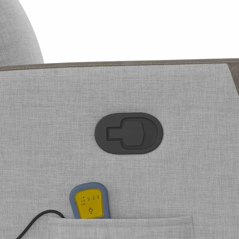 vidaXL masāžas krēsls, paceļams, atgāžams, mākonis pelēks audums