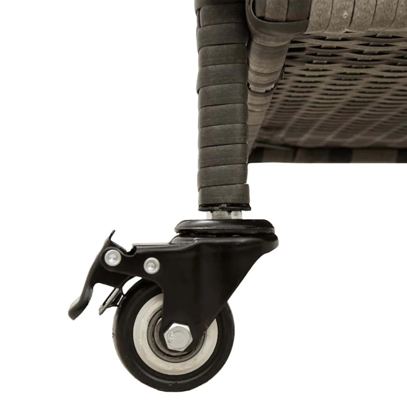 vidaXL dārza uzglabāšanas kaste ar riteņiem pelēka 110x55x73 cms