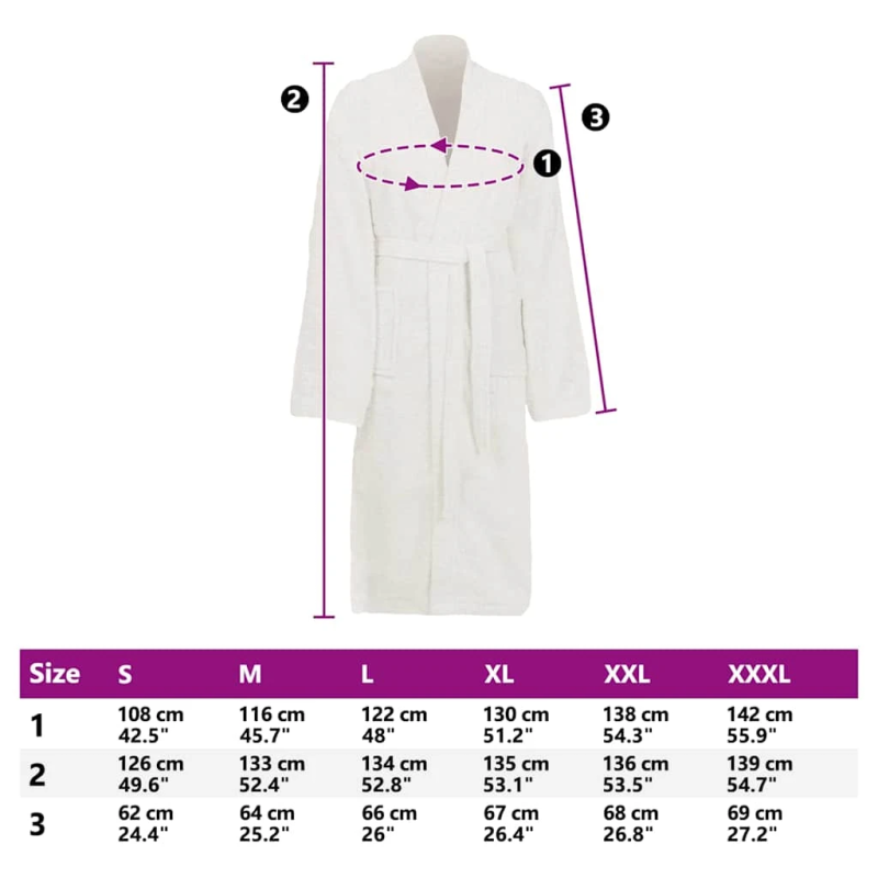 vidaXL Peldmētelis KINN Balts XL Kokvilna