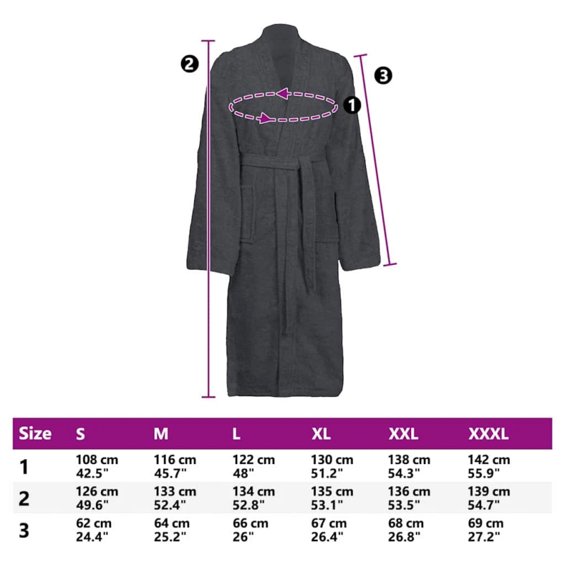 vidaXL Peldmētelis KINN Antracīts XL Kokvilna