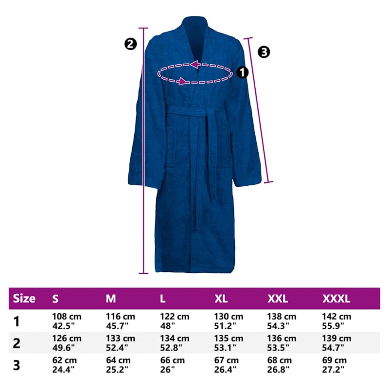 vidaXL Peldmētelis KINN Zila S Kokvilna