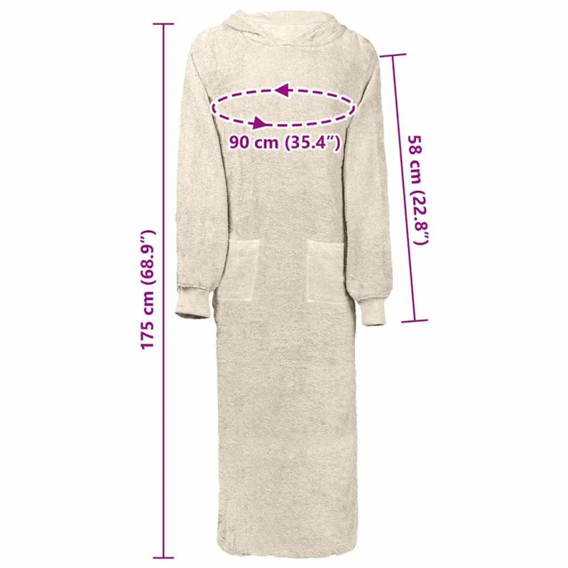 vidaXL Segas džemperis ar kapuci KINN Krēmkrāsa XXL Kokvilna